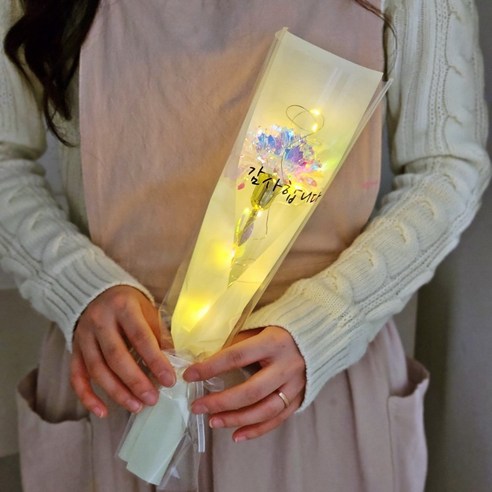영속적인 아름다움과 감동을 선사하는 홀로그램 카네이션 한송이 꽃다발