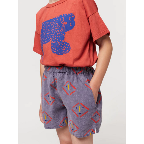 [BOBO CHOSES] 보보쇼즈 24SS 키즈 숏팬츠 Masks all over woven shorts 124AC072