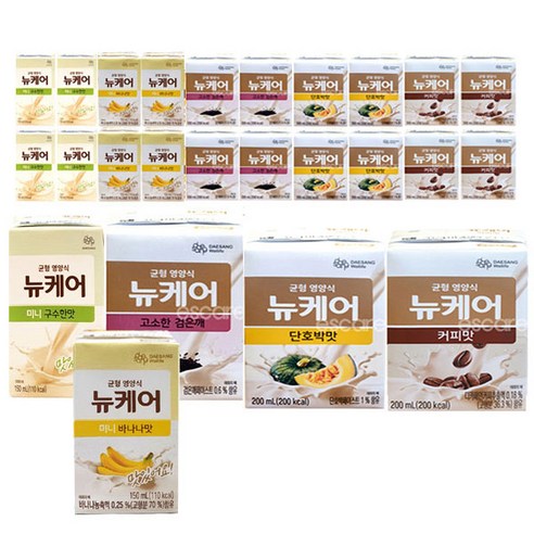 뉴케어 미니 구수한맛 + 미니 바나나맛 + 고소한 검은깨 + 단호박맛 + 커피맛 (총25팩), 150~200ml, 25개