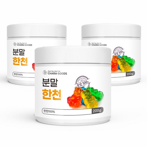 100% 국산 분말 한천 가루 아이 젤리 만들기 식물성 원료 젤라틴 우뭇가사리 탕후르 양갱 묵 만들기 재료, 4개, 200g