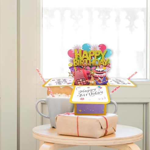 미투리아 3D 생일축하 입체 카드, 해피벌스데이