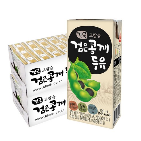[건국우유] 고칼슘 검은콩깨두유 190ml 48팩으로 건강한 영양을 누리세요!