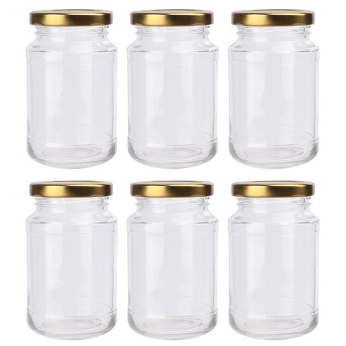 가인글로벌 동아280 원형 유리병 러그캡 골드, 6개, 250ml