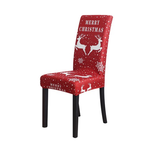 크리스마스 스판 장식 의자 커버 프린트 산타클로스 큰뿔 사슴 식사 디지털 의자 커버, 8#