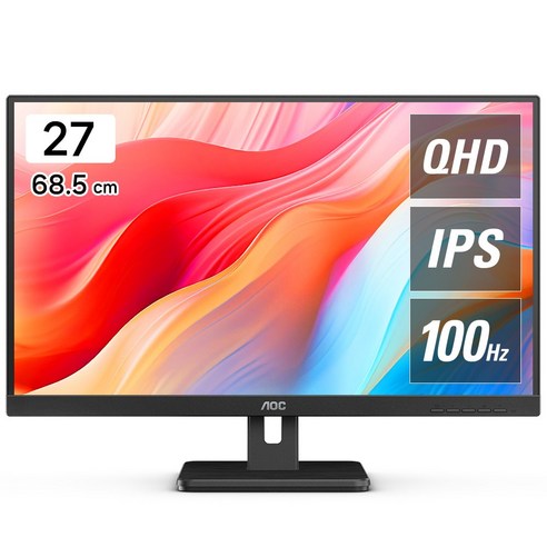 알파스캔 AOC Q27E3S2 QHD IPS 100 시력보호 무결점 27인치 사무용 컴퓨터 가성비 100Hz 모니터, 27cm