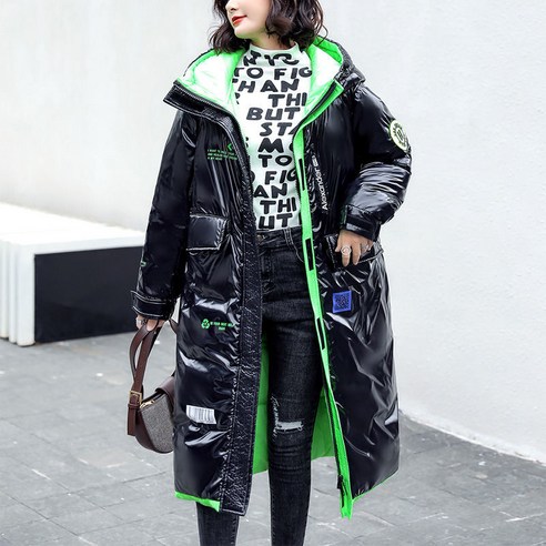 뜨거운 판매 겨울 새로운 다운 자켓 여성 중반 밝은 두꺼운 따뜻한 느슨한 후드 학생 코트 유행