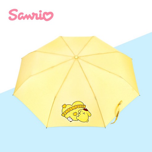 산리오 폼폼푸린 우산 여자 여성 예쁜 캐릭터 귀여운 이쁜 가벼운 경량 접이식 접는 3단 수동우산 옐로우