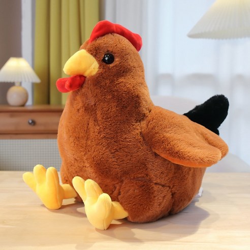 StardewValleyChickenPlush별이슬곡물어닭털장난감 차량용 인테리어 차량용 피규어, 화이트, 40Cm/0.5Kg, 1개