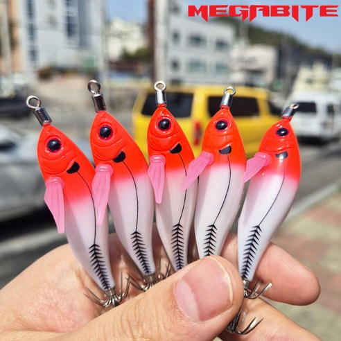 메가바이트 메가탄 50 미니 케이무라 레이저 에기, 5개, 4.7g, #01 레드헤드화이트