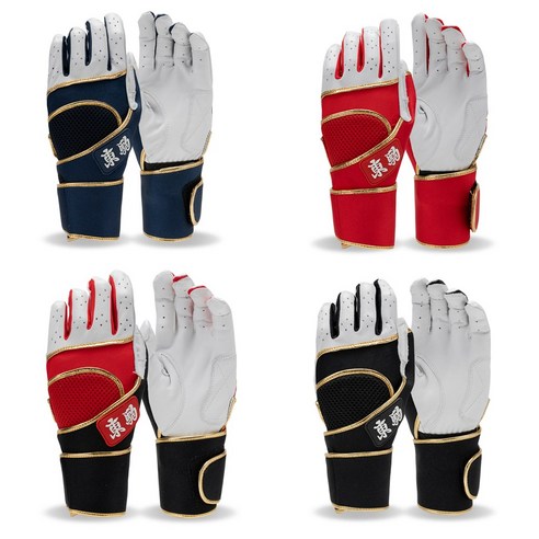 도쿠마 배팅장갑 2023 PROMODEL BASEBALL BATTING GLOVE 블랙 무료자수 당일발송 12 도쿠마 토코마 배팅장갑 양가죽 손목 밴딩형, 블랙/레드, 1개