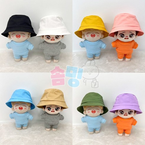 솜밍 무속성 솜인형 20cm 아이돌인형 모자, 1.블랙