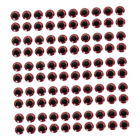 100Pcs 6mm 물고기 눈 낚시 미끼 3D 눈 방수 낚시 눈, 레드, 플라스틱