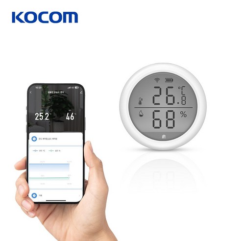 코콤 KDY-WSD400B 스마트 온습도계 온습도센서 디지털 온도계 습도계 IoT 와이파이, 1개