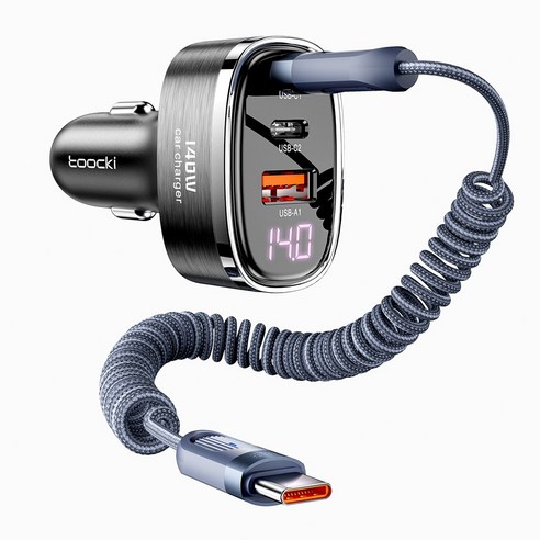 TOOCKI 2C+1A 3포트 140W LED 차량용 미니 시거잭 초고속 충전기 차량용충전기