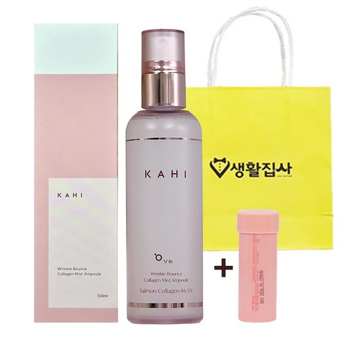 [생활집사 스킨선물Set] 가히 링클 바운스 콜라겐 미스트 앰플 120ml + 가히 멀티밤 리필9g + 생활집사 선물가방/ 생활집사 스킨 선물세트, 생활집사선물가방, 1세트