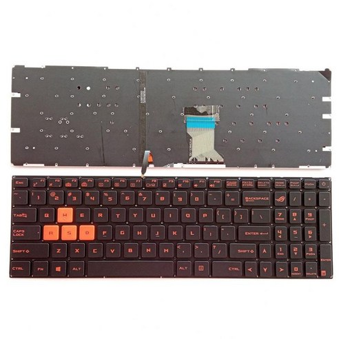 노트북 미국 영어 키보드 빨간색 인쇄 문자 W/GL702 GL502 컴퓨터 액세서리 노트북 용 백라이트 교체, 13.78x5.91x0.20인치, 플라스틱, 검은 색