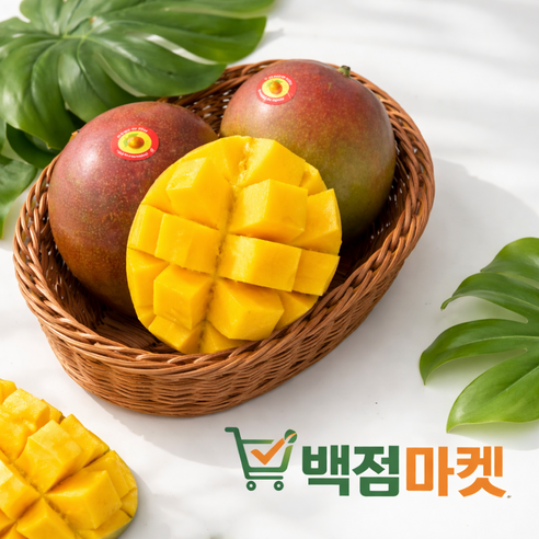 백점마켓엄선[한정수량]특대사이즈 프리미엄 애플망고 고당도 망고 신선직송 고당도 애플망고 2kg(4~5수), 4kg한박스(8-9수) 선물용_백점마켓, 1박스, 4kg