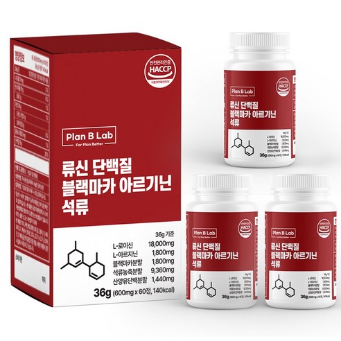 플랜비랩 류신 단백질 타블렛 블랙마카 아르기닌 석류 여성용 고순도 고함량, 60정, 12개