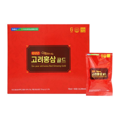 식물혼합추출액 건강관리 체력유지 지리산마천농협 6년근 고려홍삼골드 70ml x 60포 스마트세일즈