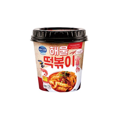 간편 즉석 떡볶이 컵볶이 4종 명란 홍게 짜장 해물, 118g, 6개 다미랑떡볶이