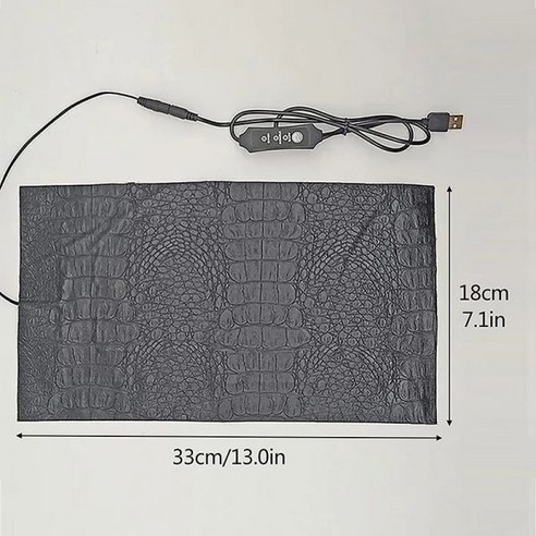 usb 온열매트 전기 담요 차박 캠핑 휴대용 장판 USB 애완견 난방 워밍 패드 파충류 전기 담요 온도 조절, 02 18X33cm 휴대용전기매트