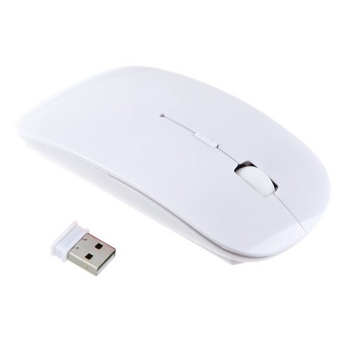 [ZQ] 마우스 무선 1600 인치 당 점 Usb 광 무선 컴퓨터 마우스 2.4G 수신기 초박형 마우스 무선 마우스 Pc 노트북, 화이트, 하나