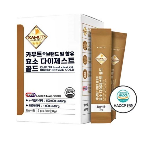 카무트 브랜드 밀 함유 효소 다이제스트 골드, 8개, 60g