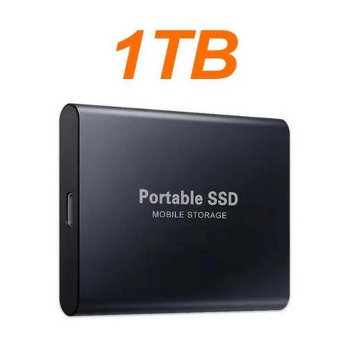 하드디스크 데스탑 노트북 외장 하드 디스크 고속 드라이브 USB 31 C타입 솔리드 스테이, Black 1TB