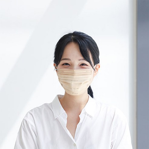 아이리스 일회용 미인마스크 100매, 베이지 L