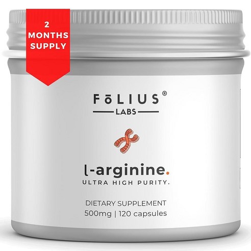 Folius Labs L-아르기닌 보충제 – 60캡슐, 60정, 1개