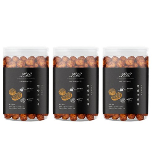 강아지 수제간식 강아지간식 애견간식 건조간식 덴탈 크런치볼, 닭고기, 120g, 3개