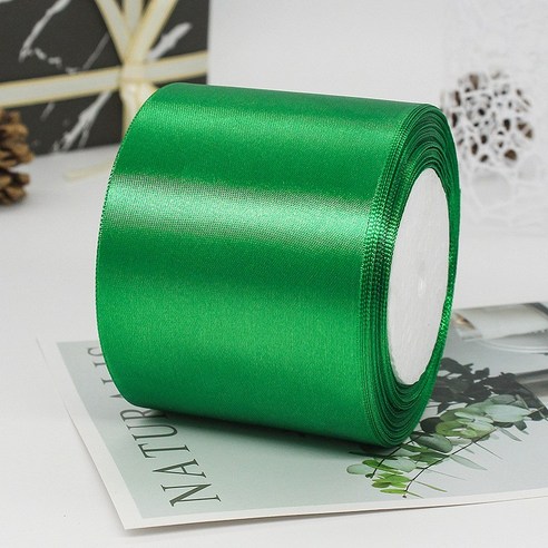 기본 새틴 공단 리본끈 75mm 22m, 19# 그린