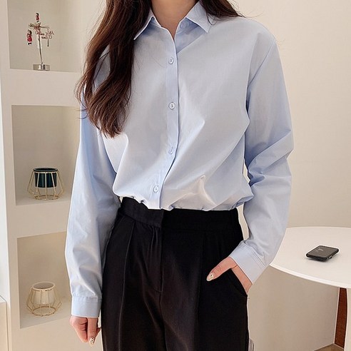 티데일리 [로켓] 포드 베이직 셔츠 여성용 무지 카라 기본 남방