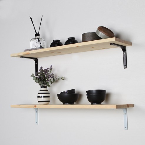 강도 높은 미송집성목 원목 벽걸이선반