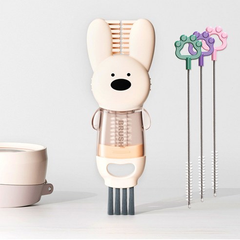 다목적 핑크 토끼 컵으로 더욱 풍성한 일상 만들기 토끼틈새세척솔