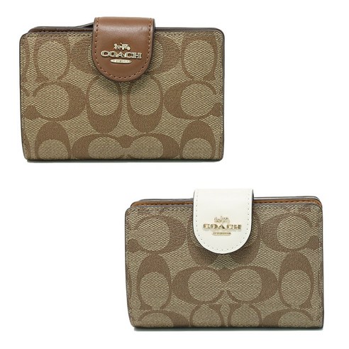 코치 코너 짚 미디움 시그니처 여성지갑 C0082