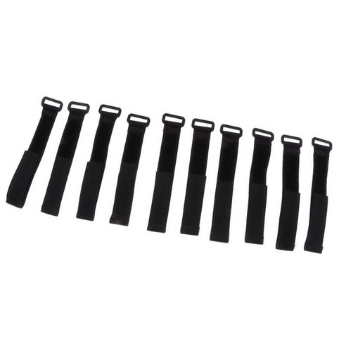 10 Pcs 수하물 스트랩 케이블 타이 테이프 나일론 웨빙 배터리 리본 패스너, 블랙, 20 × 200mm, 설명