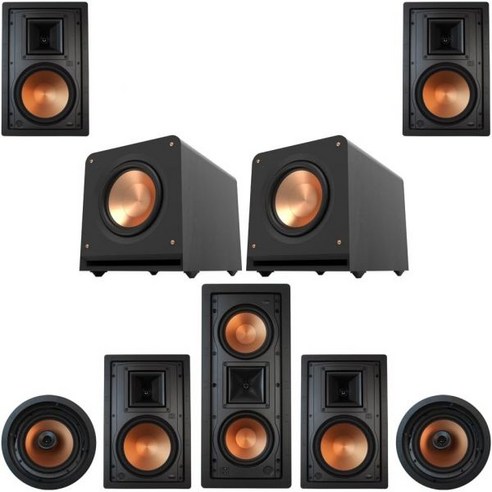 Klipsch 7.2 in-Wall System with 4 R-5800W II 1 R-5502W 2 CDT-5800C RP-1200SW, Klipsch 7.2 in-Wall System wit