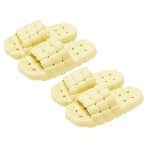 라이프모아 포근한 퀄팅 미끄럼방지 욕실화, 옐로우, 2개