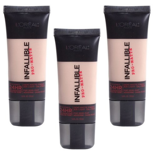 로레알파리 인팰러블 프로-매트 업 투 24HR 파운데이션, Shell Beige, 3개