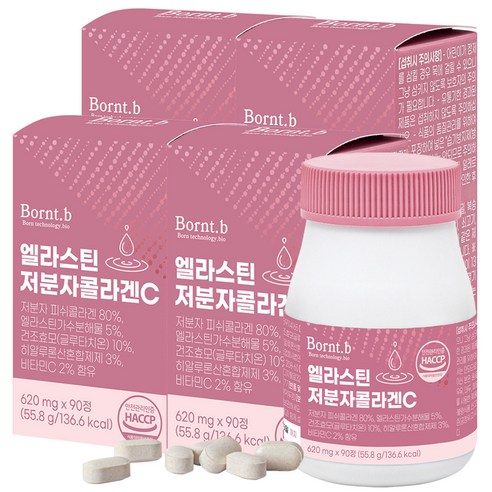본트비 엘라스틴 저분자 콜라겐 글루타치온 히알루론산 비타민C, 90정, 4개