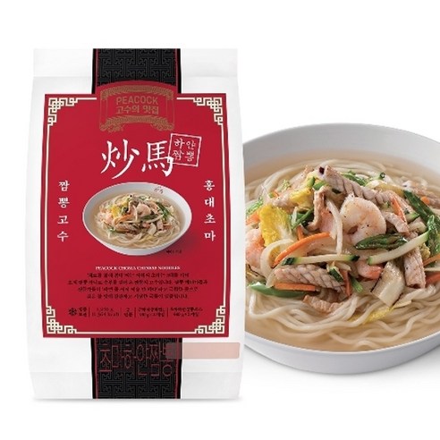 피코크 짬뽕고수 홍대초마 하얀짬뽕 불맛 1240g 3팩, 단품, 기타