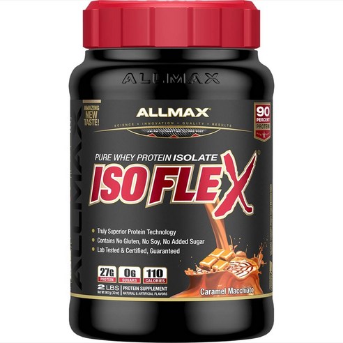 Allmax 아이소플렉스 퓨어 웨이 프로틴 아이솔레이트, 카라멜 마끼아또(Caramel Macchiato), 907g, 1개
