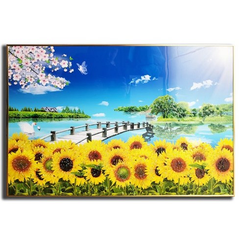 해바라기섬 90X60 그림 거실 액자 인테리어 집들이선물 돈들어오는 액자 개업선물