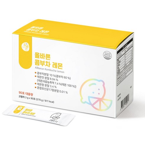 올바른 콤부차 레몬, 90개입, 1개, 3g