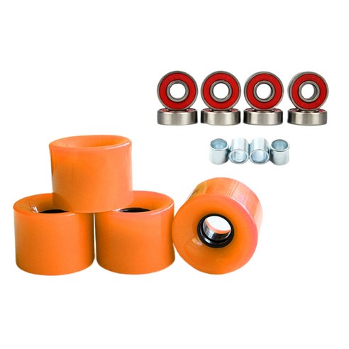 WJSHOP 4Pcs 롤러 스케이트 바퀴 스케이트 보드 확실히 그립 Rollerskate 바퀴, 주황색, PU