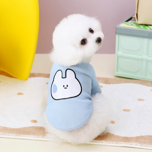 별맘 반련동물 캐릭터 강아지 고양이 티셔츠, 블루