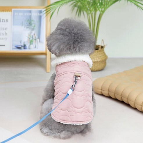 코코스튜디오 강아지옷 마우스 양털 하네스 조끼, 코코 마우스 양털 조끼/핑크