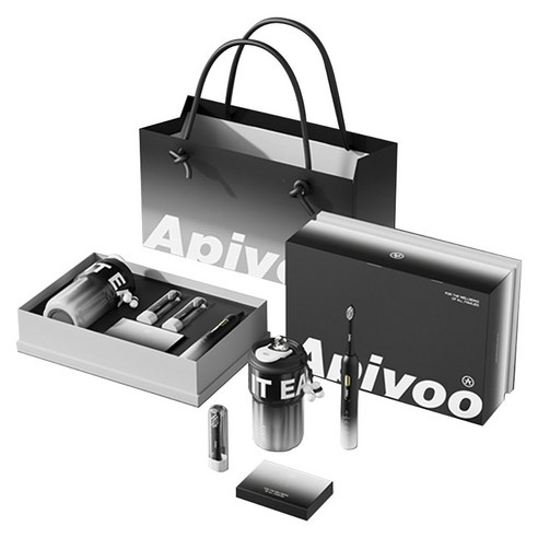 APIYOO T15 전동 칫솔 프리미엄 선물 세트, 1개, 단일상품(그레이)