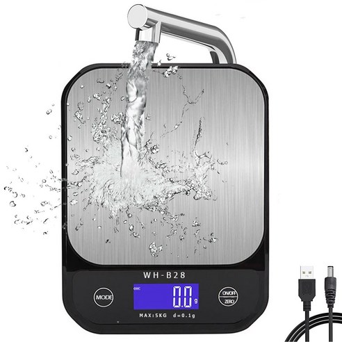 계량전자저울 디지털 방수형 주방저울 5kg/0.1g 고정밀도 저울가정용 워터프루프, 방수형 WH-B28 5KG~0.1G, 2개